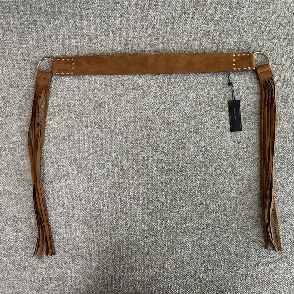 New! BCBG MaxAzria Brown fringe belt
